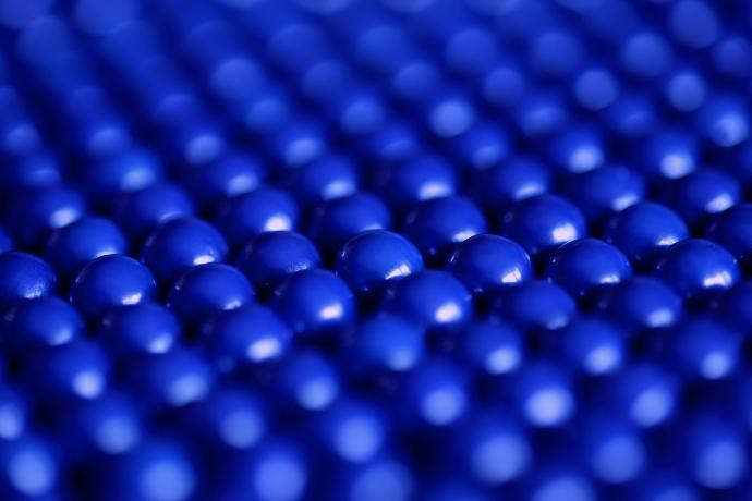 close up photography of blue balls digital wallpaper